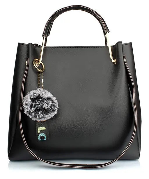 Midnight Black Handbag | Beautiful Handbags in Leather Look for Girls and Ladies